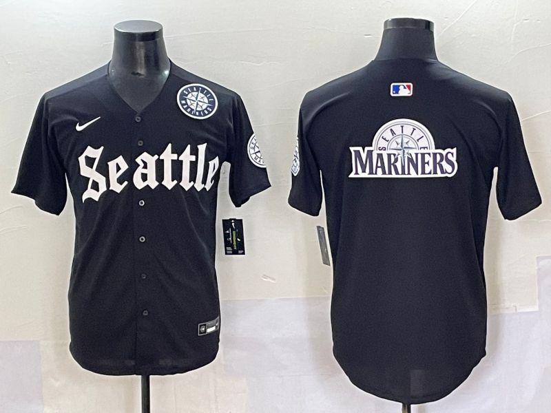 Men 2025 Seattle Mariners Blank black Five generations Joint Name Nike MLB Jersey style 23->seattle mariners->MLB Jersey